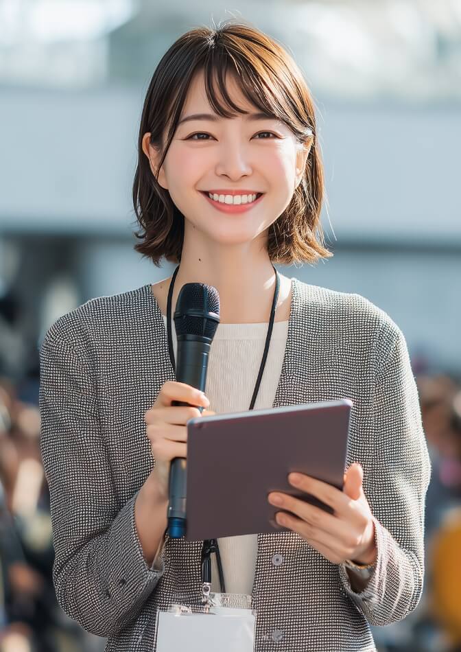 中継先からのインタビュー