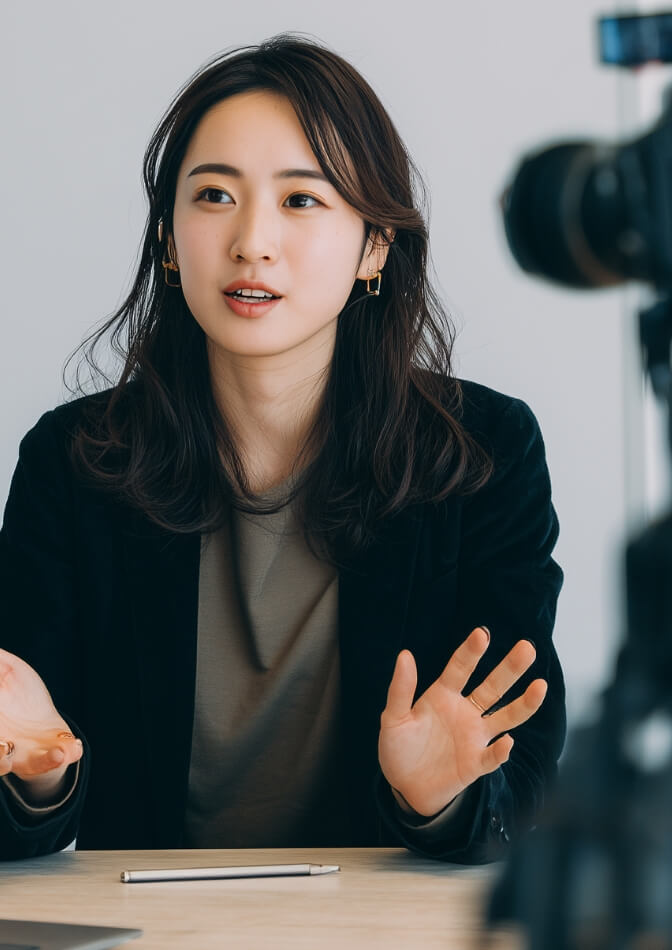 中継先からのインタビュー