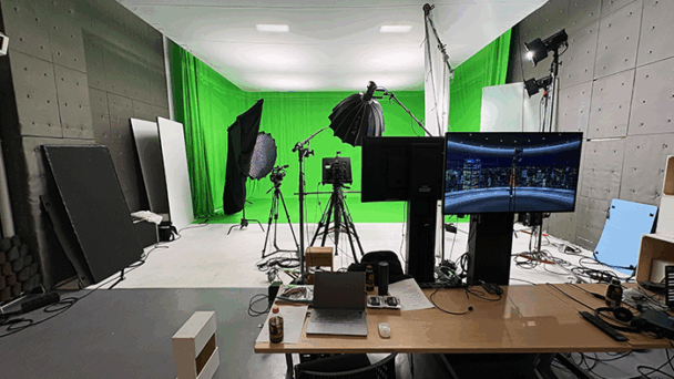 【ライブ配信スタジオ】金融・証券系のウェビナー番組をスイッチャーで背景合成