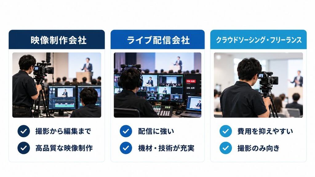 セミナー撮影の依頼先とその違い