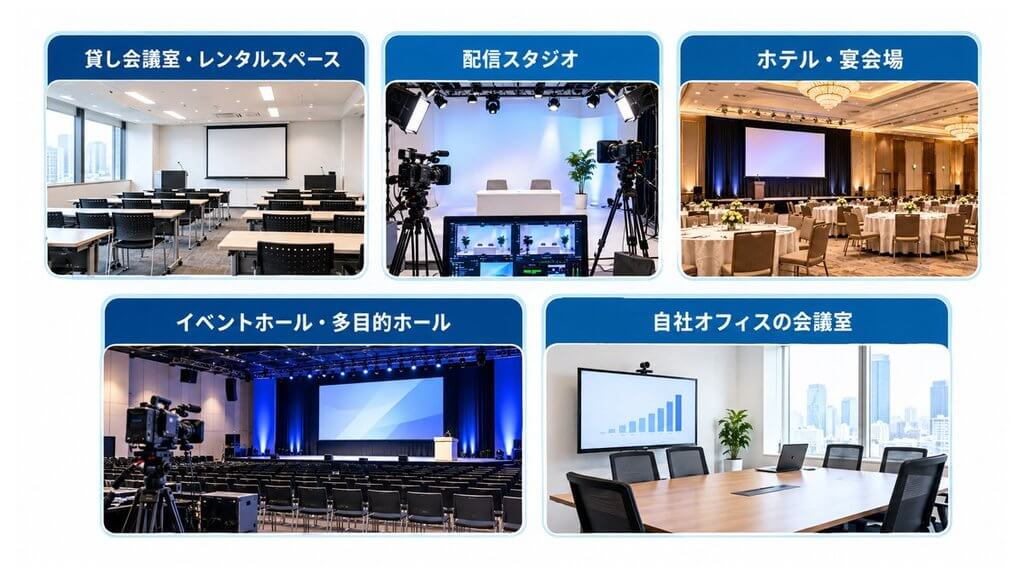 ライブ配信会場の種類