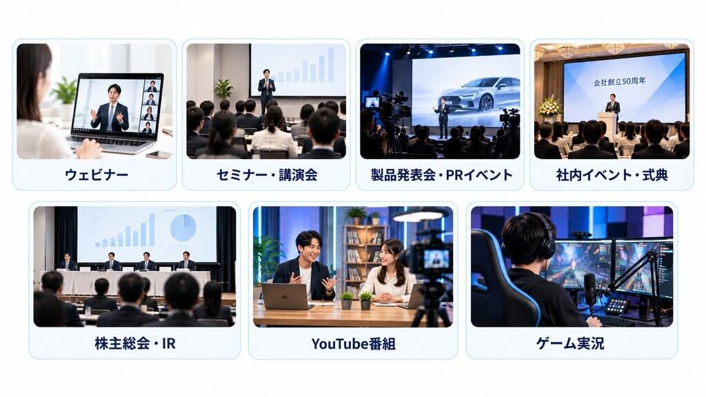 目的別に見るライブ配信会場の選び方
