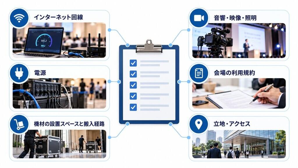 ライブ配信の会場で確認すべき6つのポイント